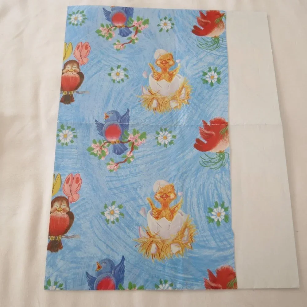 Lot of VINTAGE Spring & Easter Giftwrap Wrapping Paper 5 Designs